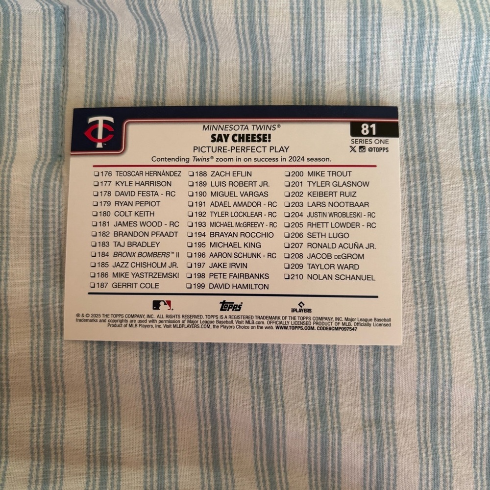 Minnesota twins topps baseball card - Picture 6 of 6
